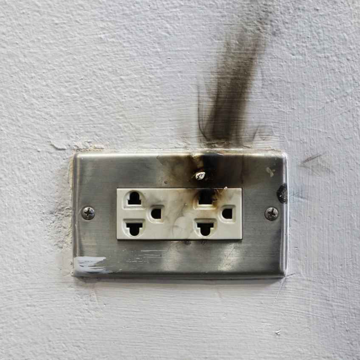 Burnt outlet